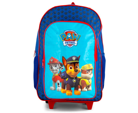 Paw Patrol Squad Boys Trolley Backpack School Travel Roller Wheeled Bag