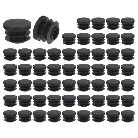 uxcell 56 Pcs Round Plastic Plug, Black Tubing End Cap Plugs, 20mm(0.79 Inch) Furniture Leg Pipe Insert, Glide Protection for Chair, Sofa, Table, Shelf