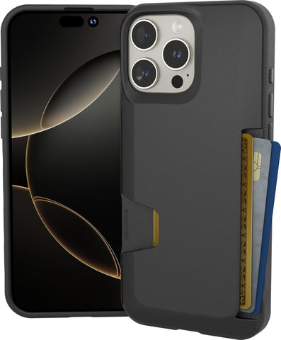 Smartish® iPhone 16 Pro Max Wallet Case - Wallet Slayer Vol. 1 [Slim + Protective] Credit Card Holder - Drop Tested Hidden Flip Card Slot Cover Compatible w/Apple iPhone 16 Pro Max - Black Tie Affair
