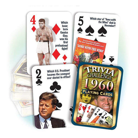Flickback 1960 Trivia Playing Cards for Birthday or Anniversary
