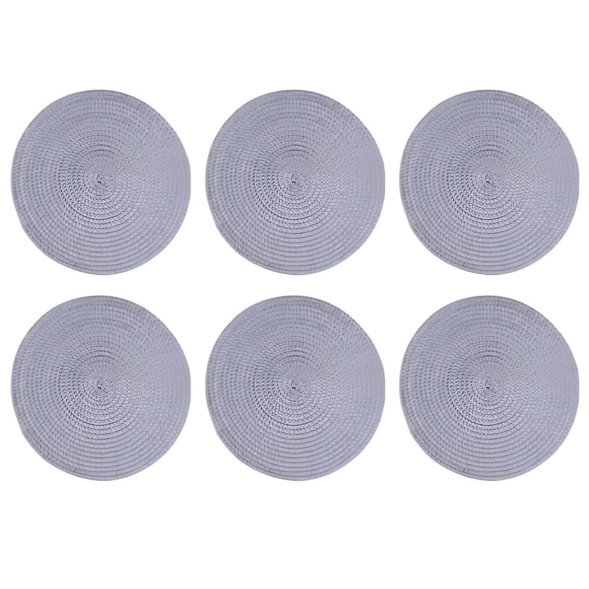 marysgift Coasters for Drinks 6 Set, Modern Woven Coasters for Table Protection, Water Absorbent Coaster Set, Braided Fabric Heat-Resistant (33-0418, Grey)