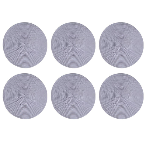 marysgift Coasters for Drinks 6 Set, Modern Woven Coasters for Table Protection, Water Absorbent Coaster Set, Braided Fabric Heat-Resistant (33-0418, Grey)