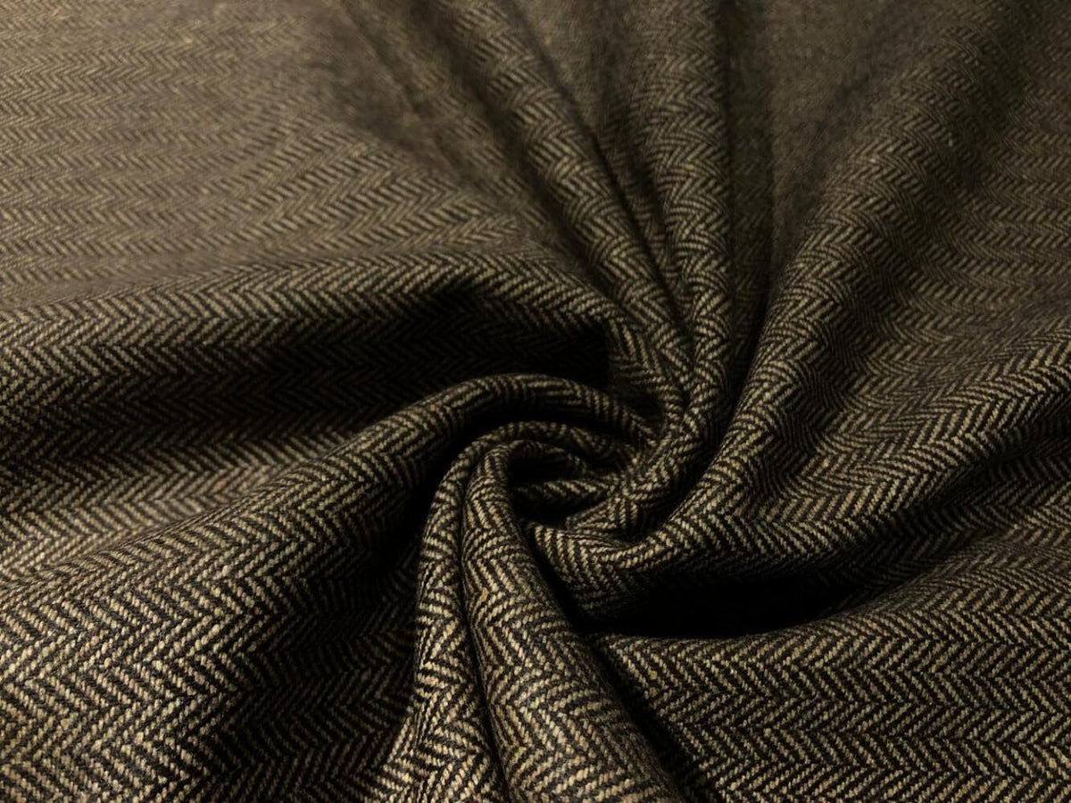 Tweed Suiting Heavy Weight Premium Fabric Beige and Brown Plaids 58" Wide [12984]