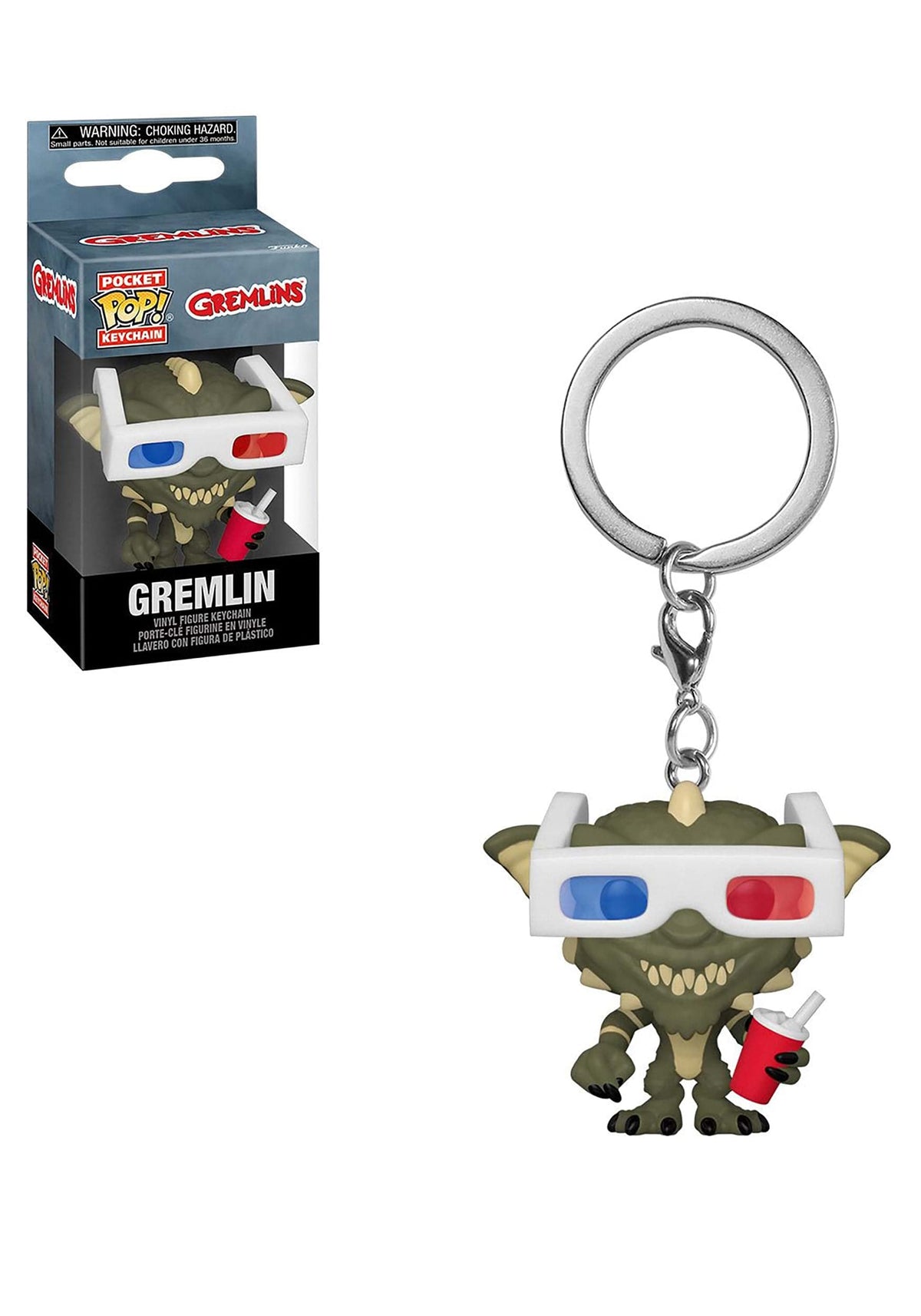 Funko POP Keychain: Gremlins - Gremlin with 3D Glasses Multicolor, 2 inches,49828