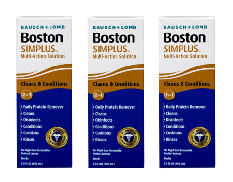 Bausch + Lomb Boston Simplus Multi-Action Solution - 3.5 oz, Pack of 3
