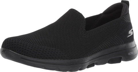 Skechers Women's Go Walk 5 Prized Sneaker, Black, 7
