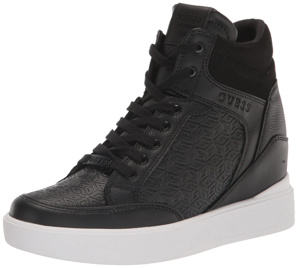 GUESS Women's BLAIRIN Sneaker, Black Logo, 9.5