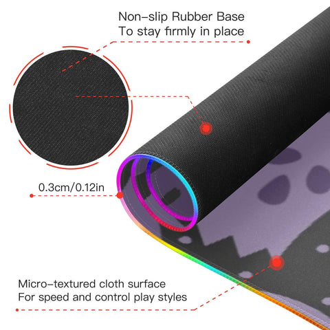 Ghost Skull Happy Halloween Wireless Charging Mouse Pad for Mobile Phone Extra Large Gaming Mousepad with 13 Lighting Modes Mouse Mat for Gaming MacBook PC Laptop Desk Office Home