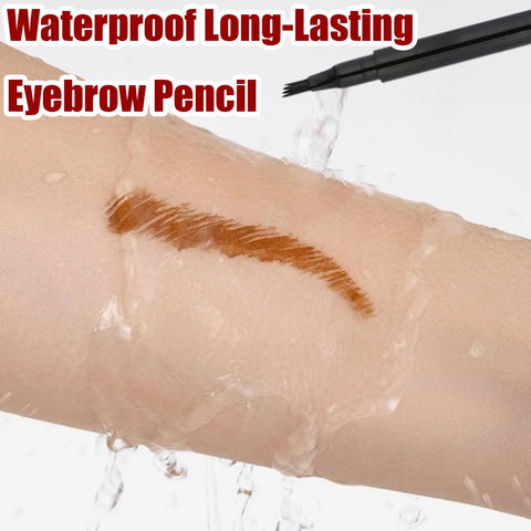 2PCS 3D Waterproof Microblading Eyebrow Pencil Contouring Pen, Upgraded 4 Micro-Fork Tipped Magic Eyebrow Pencil, 2024 New Eyebrow Microblading Pen (02 Dark Brown)