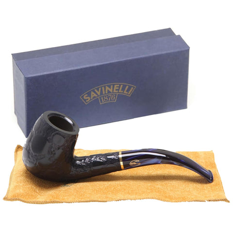 Savinelli Alligator Blue 606B Tobacco Pipe - Elegant and Durable BriarWood smoking Pipe