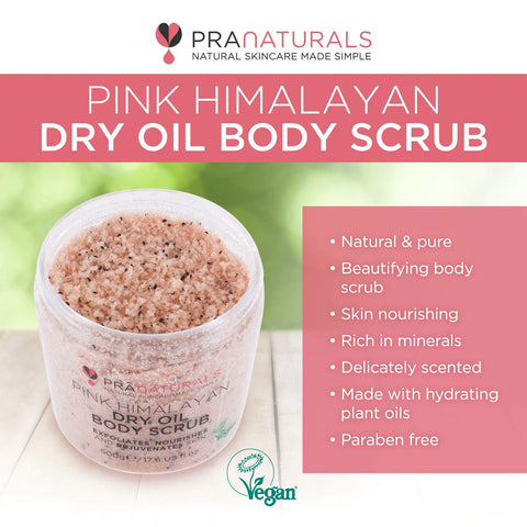 PraNaturals Pink Himalayan Salt Body Scrub 500g, Naturally Rich in Nourishing Minerals & Vitamins, Removes Dead Skin Cells, Rejuvenates Skin, For All Skin Types, Delicately Scented with Natural Oils