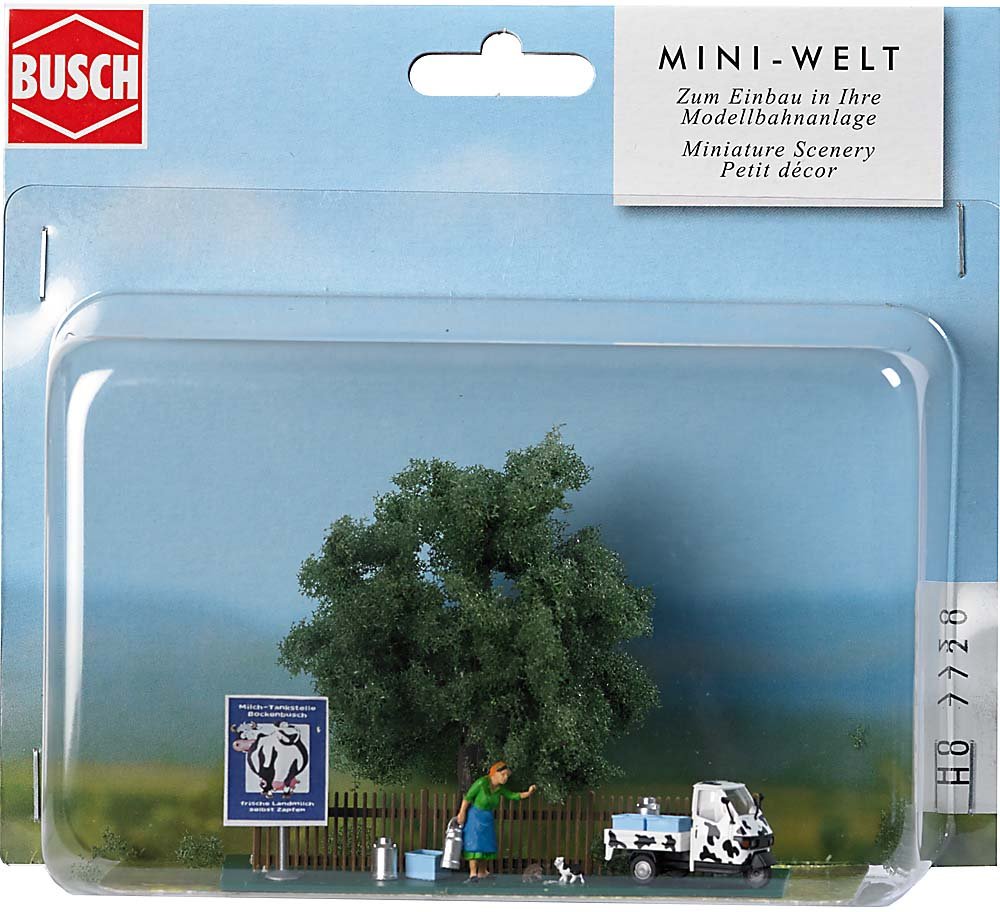 Busch 7720 Milk Transport Scene HO Scenery Scale Model Scenery
