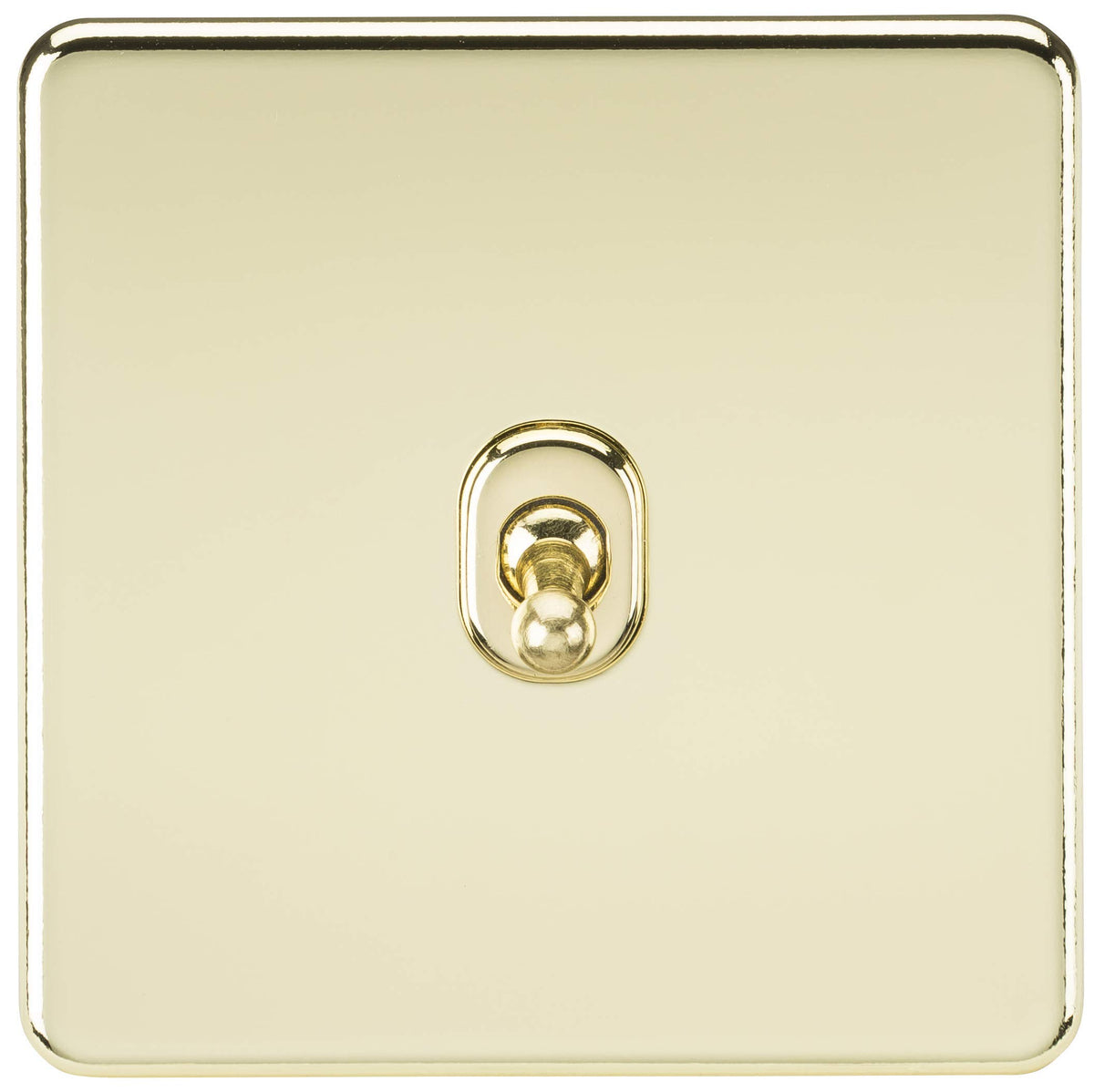 Knightsbridge Screwless 10A 1G 2-Way Toggle Switch - Polished Brass