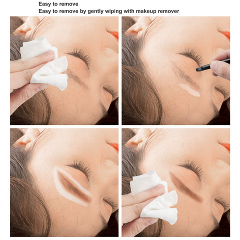 Eyebrow Mapping Kit, White Brow Paste Safe Clear Lines Light Texture Eyebrow Mapping Paste with Brush Microblading Eyebrow Paste for Permanent Makeup Eyebrow and Lip
