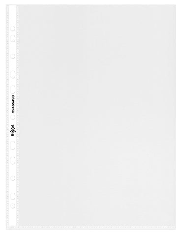 Rexel Crystal A4 Plastic Punched Wallets Top Opening, Pack of 50