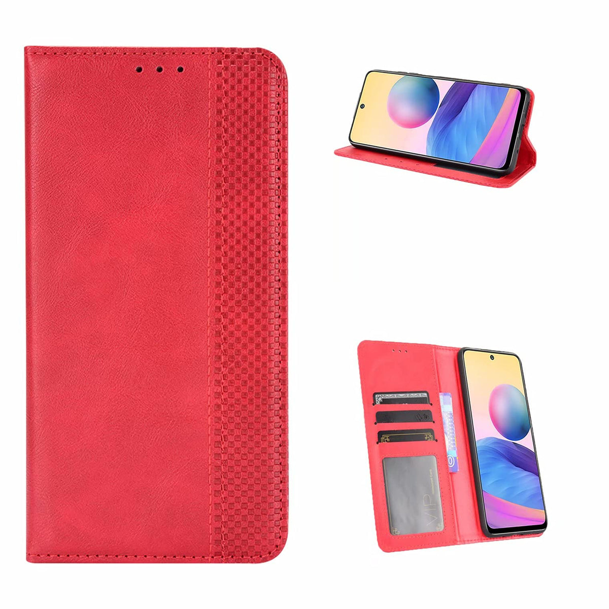 coque Case for Nokia 1.4,Retro Flip Wallet Phone Case with Magnetic Closure Suitable for Nokia 1.4,Red