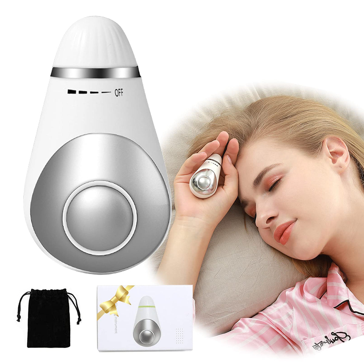 Handheld Sleep Aid Device for Insomnia Relief, Handheld Sleep Instrument for Adults, USB Charging Microcurrent Massage Sleep Aid Device, Pressure Release, Improve Sleep Hygiene, Fast Asleep
