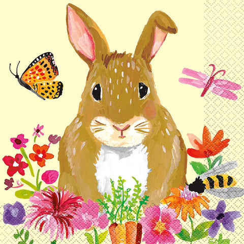 Floral Easter Bunny Luncheon Napkins 10", 16 Ct.
