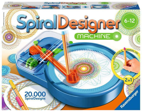 Ravensburger 29713 Designer Machine, Wow Effect, Electric and Manual Drawing, 20,000 Spiral Images, White