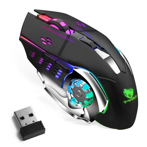 Bluetooth Mouse, UrbanX Rechargeable Wireless Mouse Multi-Device (Tri-Mode:BT 5.0/4.0+2.4Ghz) with 3 DPI Options, Ergonomic Optical Portable Silent Mouse for ZTE Blade V30 Vita Purple Black