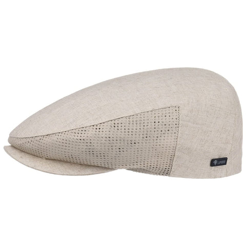 Lipodo Linen Flat Cap with Mesh Men Beige 7 1/8