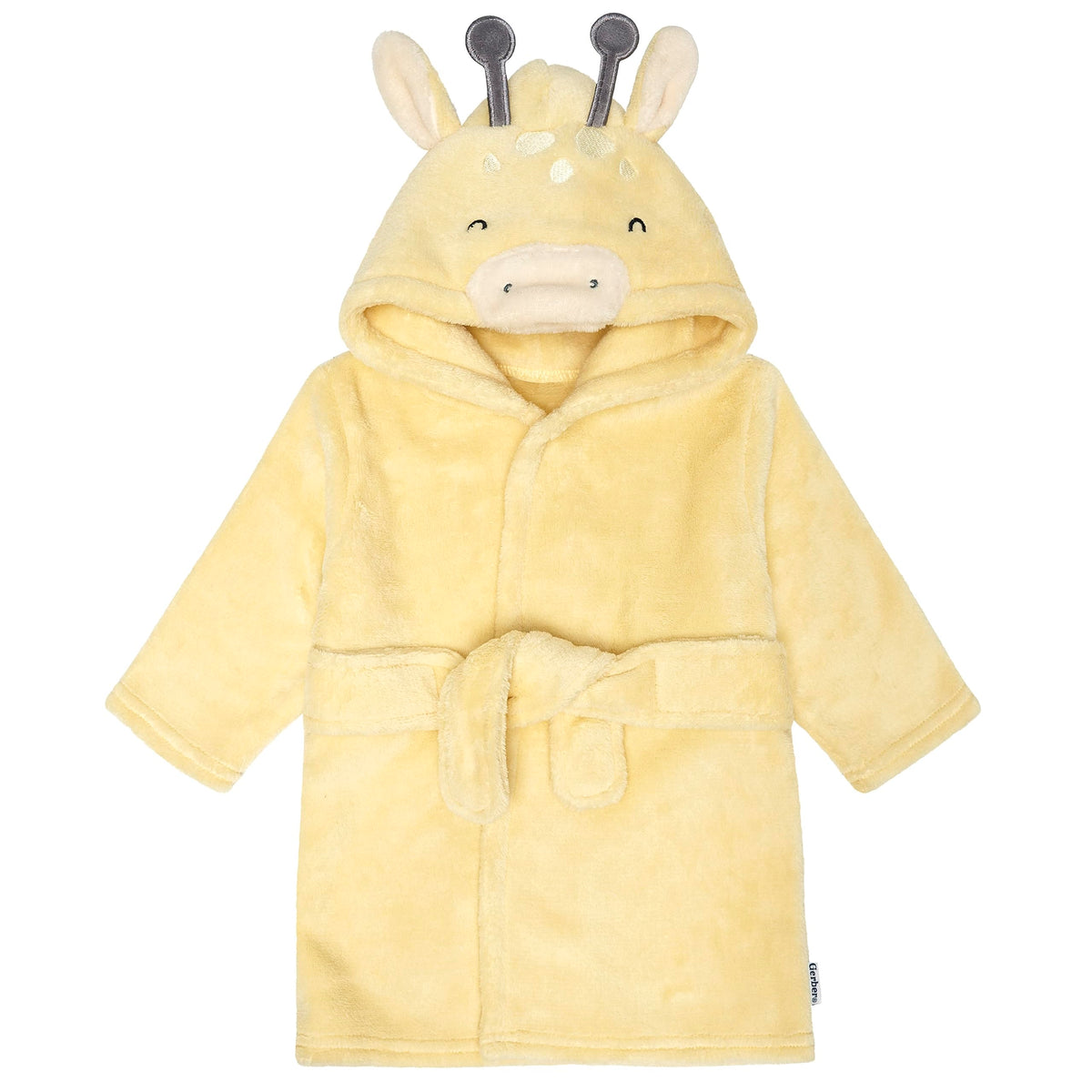 Gerber Baby Hooded Animal Character Bathrobe, Yellow Giraffe, 0-9 Months