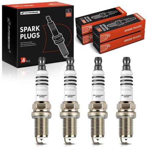 A-Premium Iridium & Platinum Spark Plugs Compatible with Chevrolet Spark 2013-2015 1.2L & Fiat 500 2012-2017 1.4L, Pack of 4