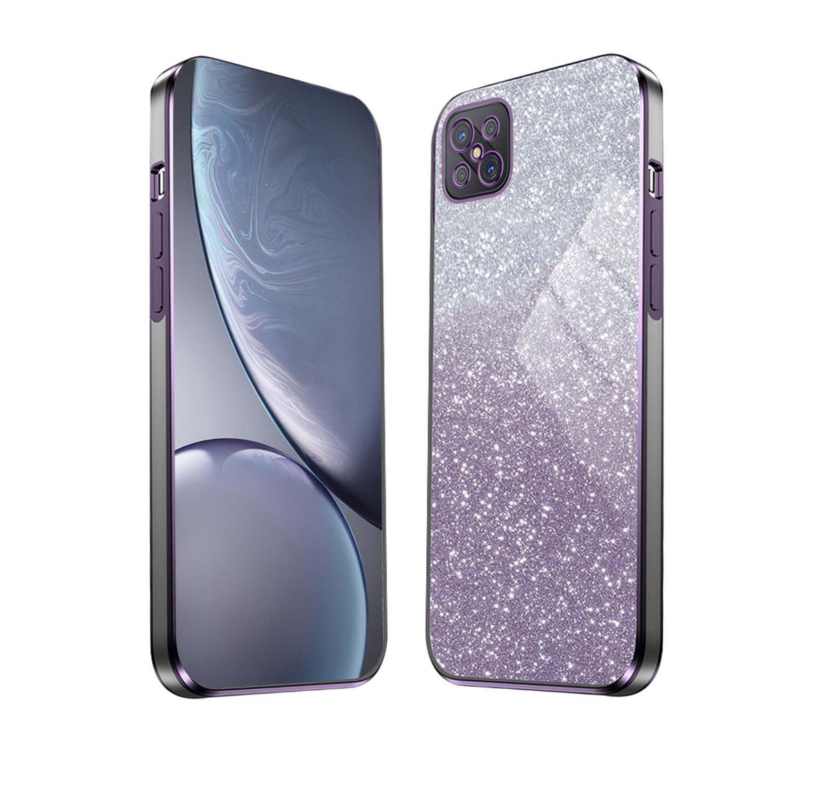 HAOYE Case for Oppo Reno 4Z 5G (Reno4 Z), Slim Silicon TPU Electroplated Frame Cover, Anti-Scratch Shockproof Protective Shell with Shiny Sticker. Purple