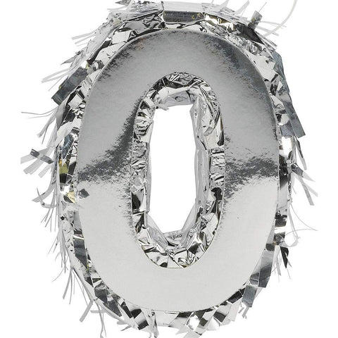 Stunning Silver Foil Number "1" Mini Pinata - 6"H x 4.5"W (1 Pc.) - Bright & Dazzling Party Decor & Aesthetic Centerpiece - Ideal for Any Event