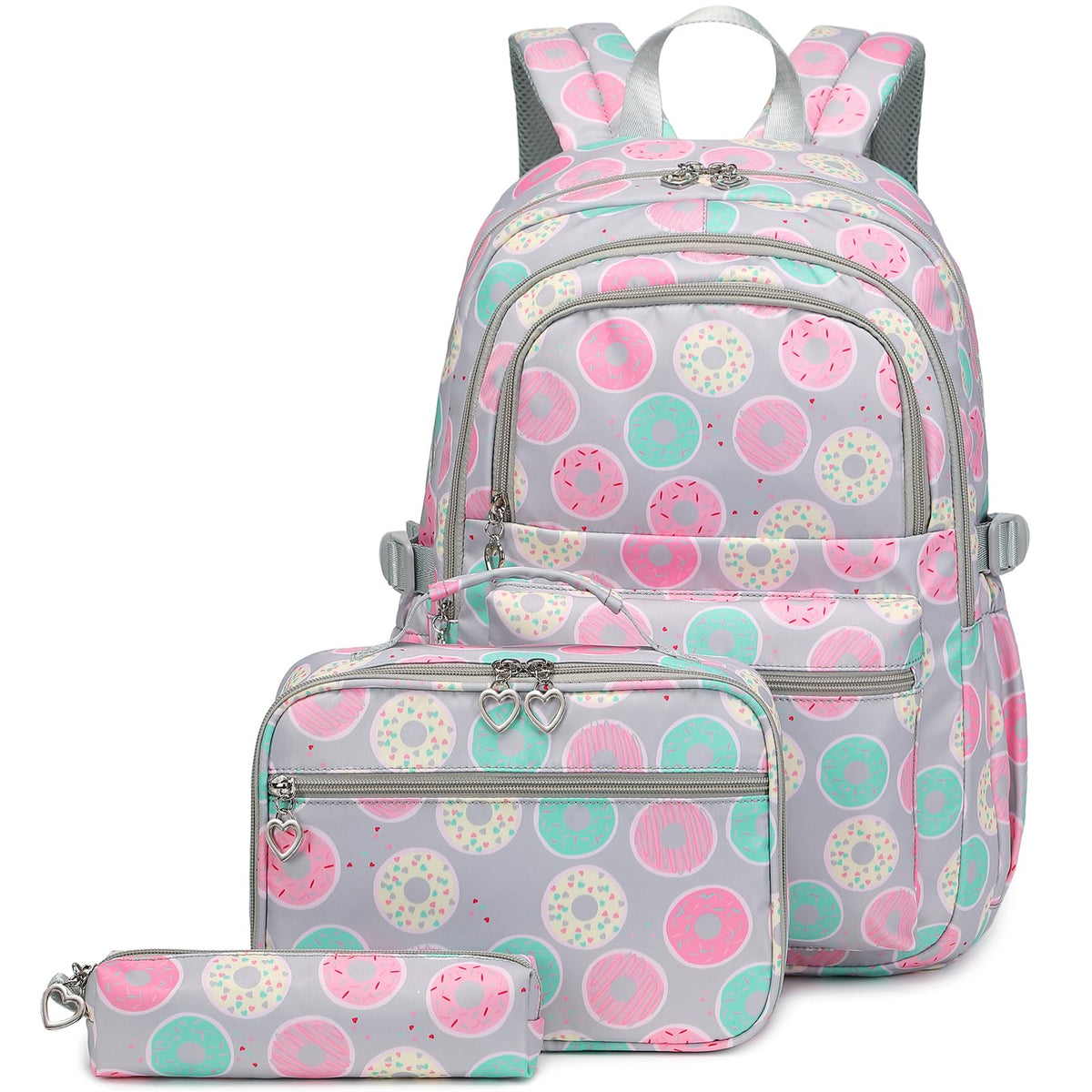 Joyfulife Teen Girls School Backpack Kids Bookbag Set with Lunch Box Pencil Case Travel Laptop Backpack Casual Daypacks