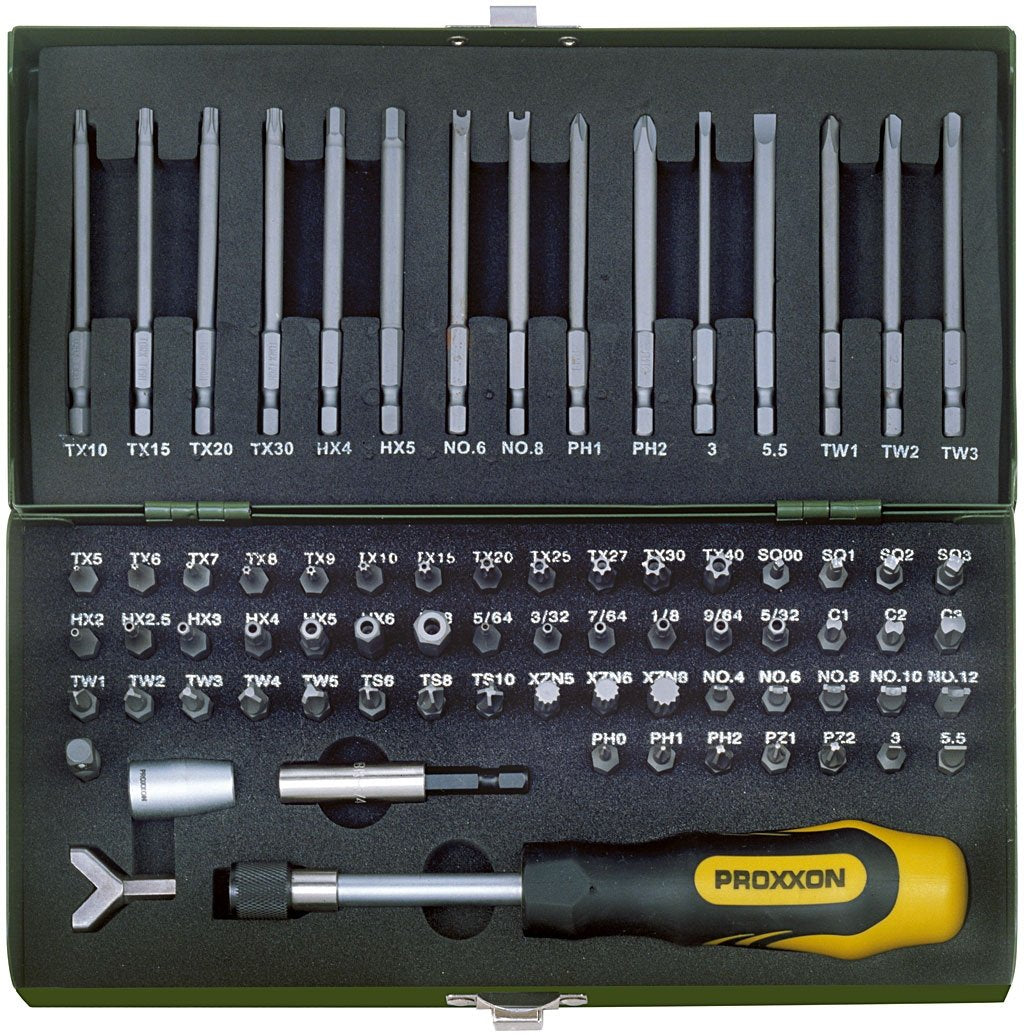 Proxxon 23107 Specialty Bit, 0 V, Multi-Colour, 1/4-Inch, Set of 75 Piece