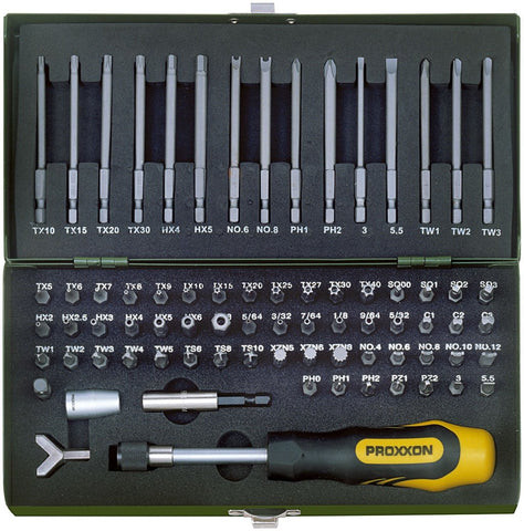 Proxxon 23107 Specialty Bit, 0 V, Multi-Colour, 1/4-Inch, Set of 75 Piece