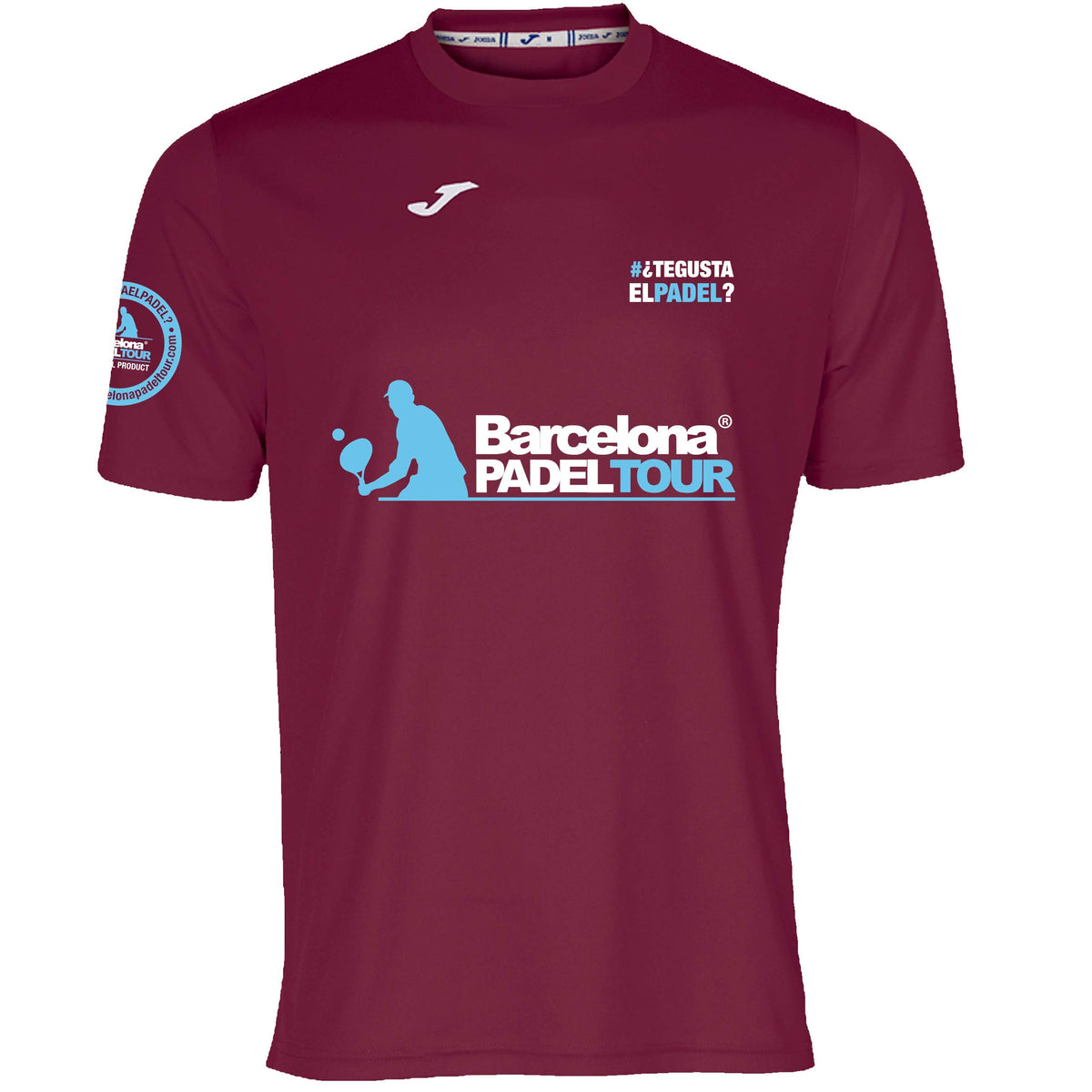 Barcelona Padel Tour | Short Sleeve Technical T-Shirt | Joma Te Gusta el pádel | for Men | Padel Special Embossing | Soft Touch and Quick Drying | Sportswear