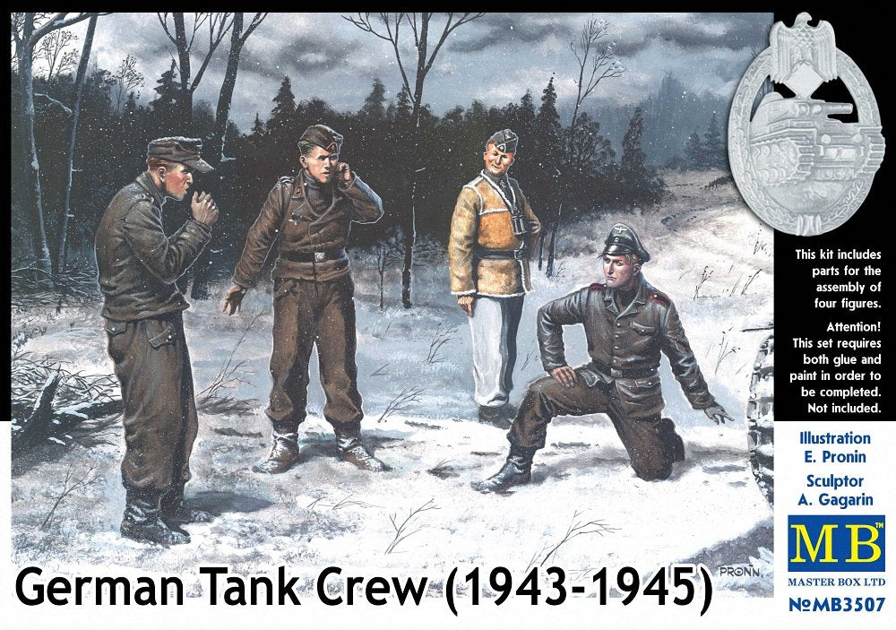 Master Box Models German Tank Crew 1943-1945 4 Figures Set Model Kit (1/35 Scale)