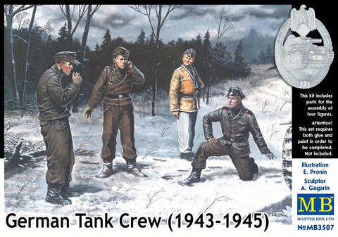 Master Box Models German Tank Crew 1943-1945 4 Figures Set Model Kit (1/35 Scale)