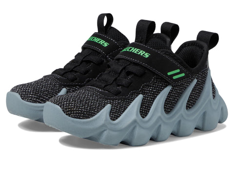 Skechers Kids Boy's Hydro Wave Sneaker, Black/Lime, 2 Little Kid