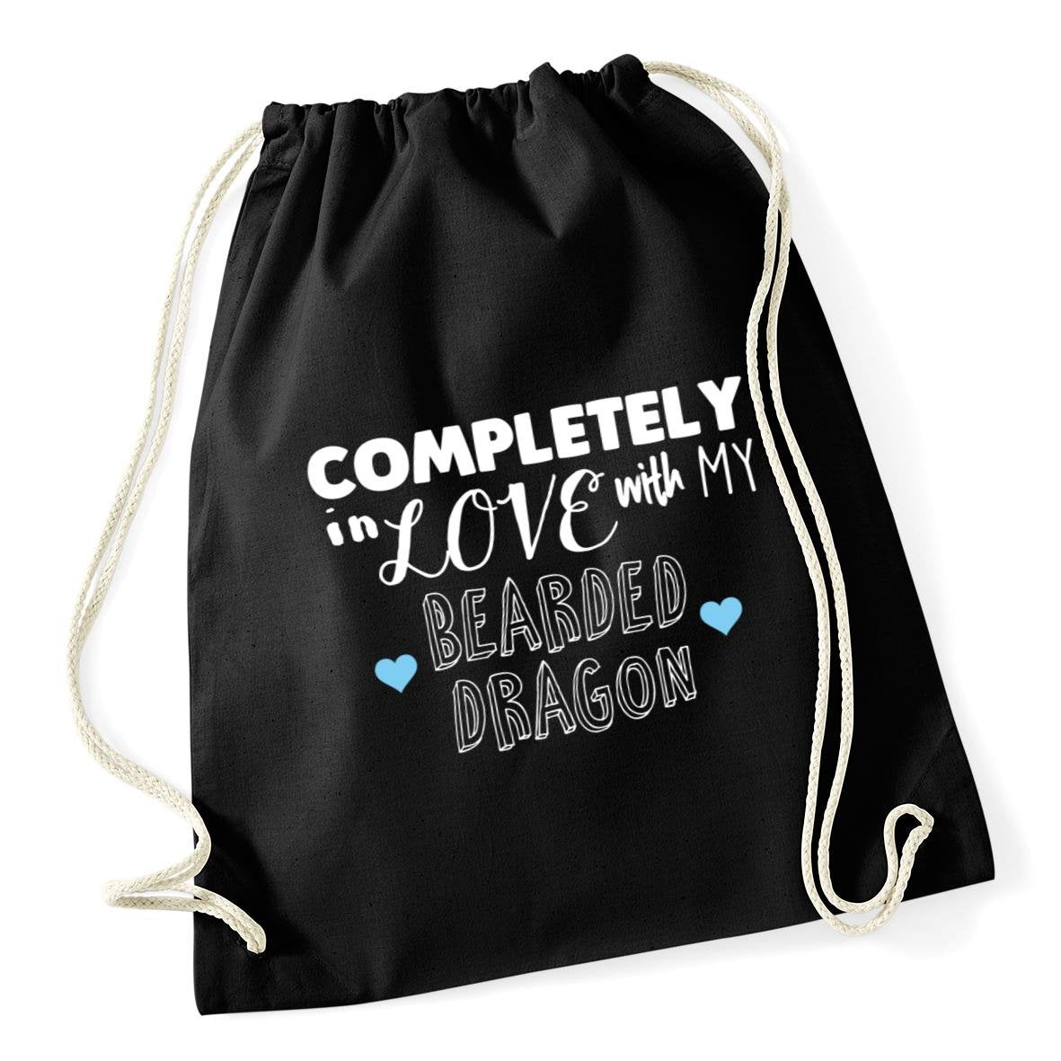 HippoWarehouse Completely in love with my Bearded Dragon Drawstring Cotton School Gym Kid Bag Sack 37cm x 46cm, 12 litres