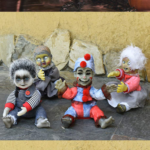 PRETYZOOM Ghost Doll Electric Sitting Doll Toys Horror Voice Control Glowing Sound Making Plaything Doll Creepy Scary Props for Bar Party Ornaments (Assorted)