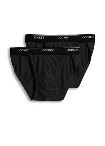 Jockey Men's Underwear Elance String Bikini - 2 Pack, Black, S