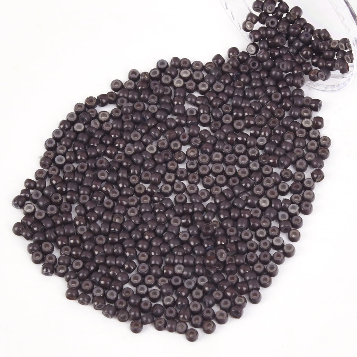 Vlasy 600Pcs Nano Ring Beads Silicone Lined Beads for Nano Ring Human Hair Extensions 5 Color Optional (Brown)