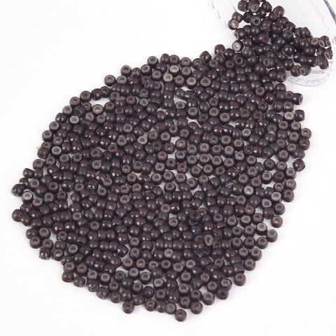 Vlasy 600Pcs Nano Ring Beads Silicone Lined Beads for Nano Ring Human Hair Extensions 5 Color Optional (Brown)
