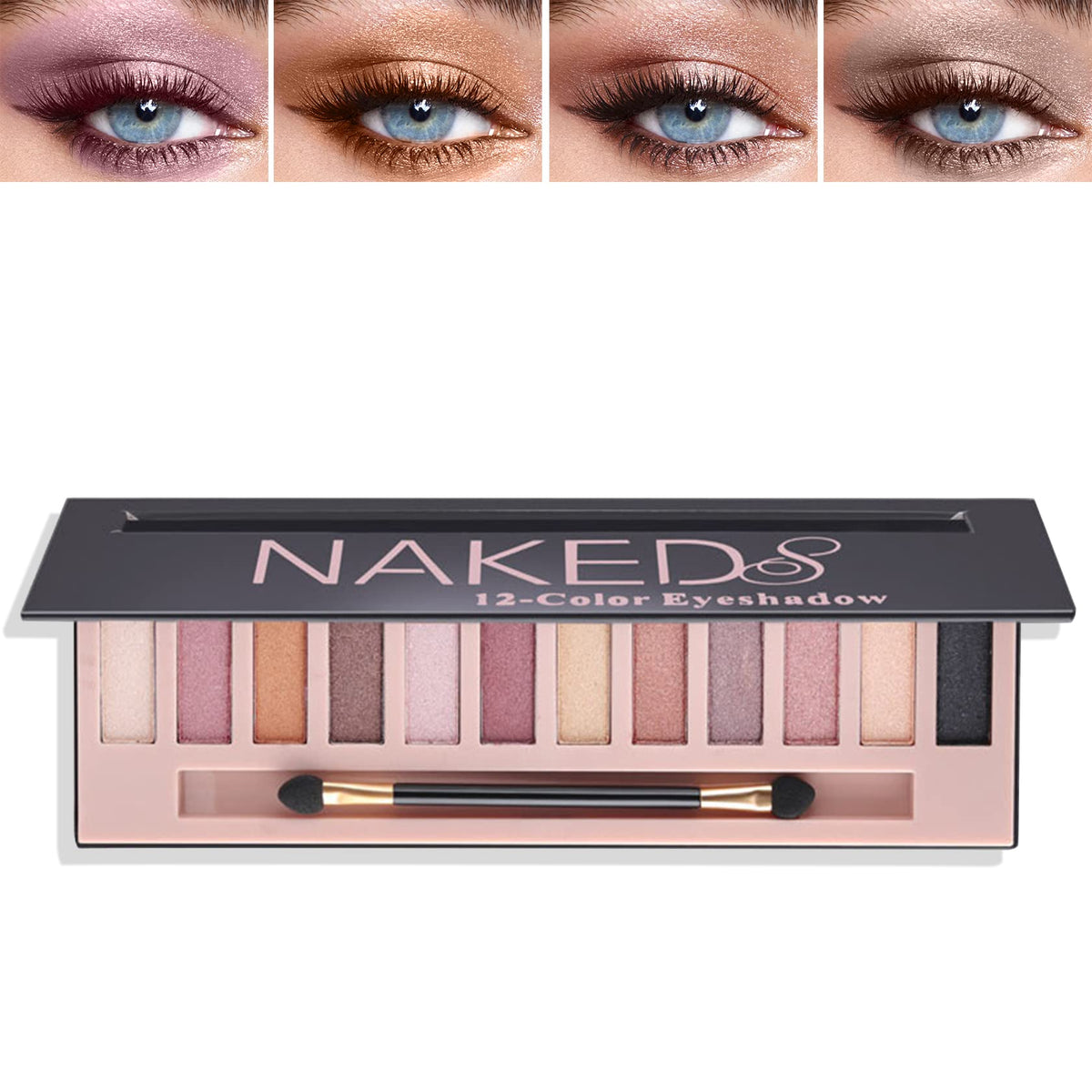 Fusang 12 Colors Naked Eyeshadow Palette,Natural Matte Nude Eyeshadow Palette Shimmer Highly Pigment Eye Shadow Pallete Set Long Lasting & Waterproof Smokey Smokey Glitter Eye Makeup with Brush ?B?