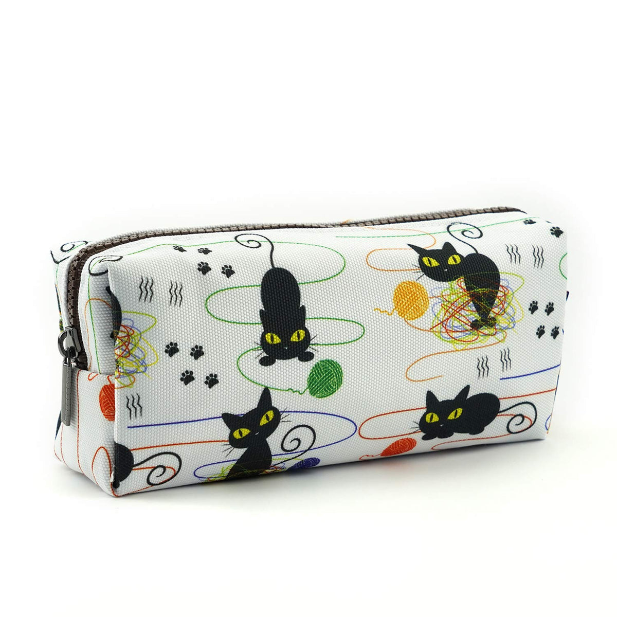 LParkin Cute Cat Pencil Case Bag Knitting Notion Pouch Kitten Gifts for Cat Lovers Makeup Bag Cosmetics Bag Zipper Closure Portable Stationery Organizer Kawaii Box Gadget Bag Multi-Purpose Bag Travel