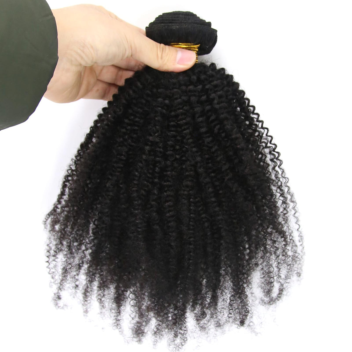 ZigZag Hair Afro Kinky Curly Hair Brazilian Virgin Hair Weave Bundles 4B 4C 100% Human Hair Bundles One Piece Double Weft Hair Extension (20inch)