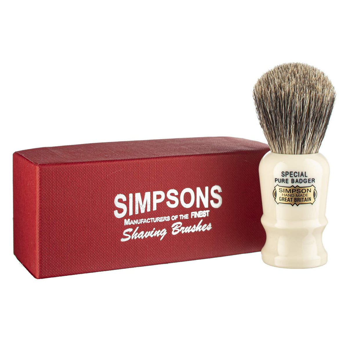 Simpsons Special Pure Badger Hair Shaving Brush with Ivory Imitation Handle