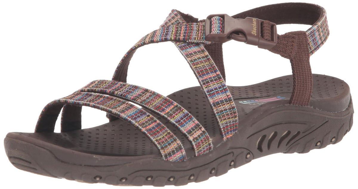 Skechers Women's Reggae-Bold Ambition Sport Sandal, Chocolate Multi, 11