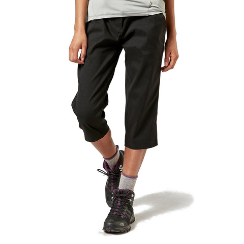 Craghoppers Womens Kiwi Pro Stretch Cropped Trousers, Black, UK12
