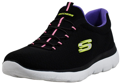Skechers Sport Women's Summits Sneaker, Black/Purple, 6.5 M