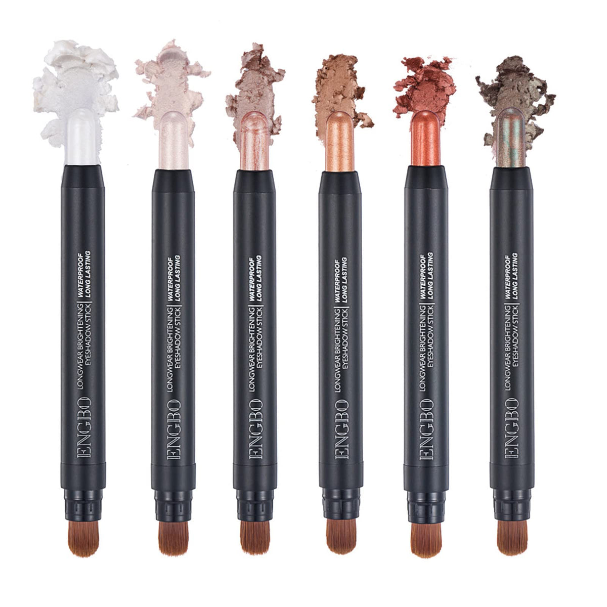 RoseFlower 6PCS Eyeshadow Stick Set, Glitter Eyeshadow Stick Waterproof Shiny Colored Sticks Metallic Eyeshadow Pencil Crayon Eye Brightener Makeup With Smudge Proof, 24H Long Lasting - 001