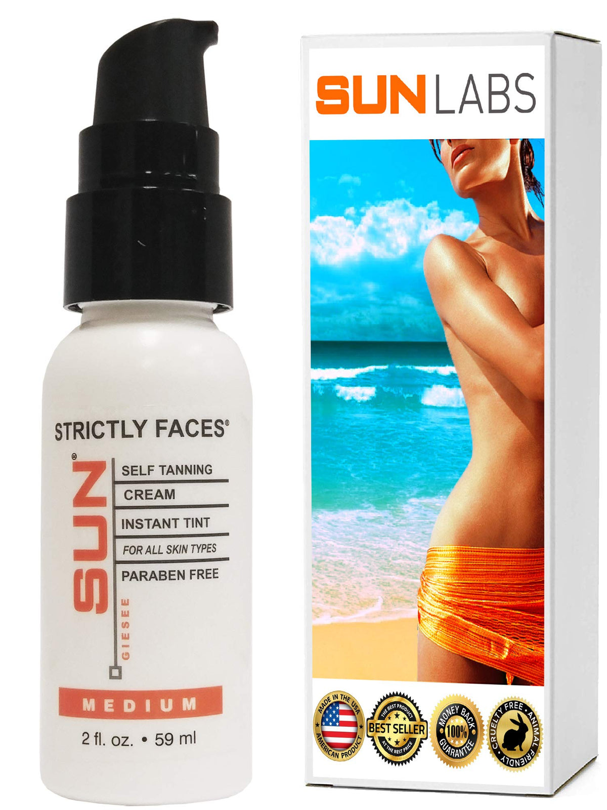Self Tanning Face Lotion for Bronzing and Golden Tan - Medium Face Bronze (Packaging May Very)